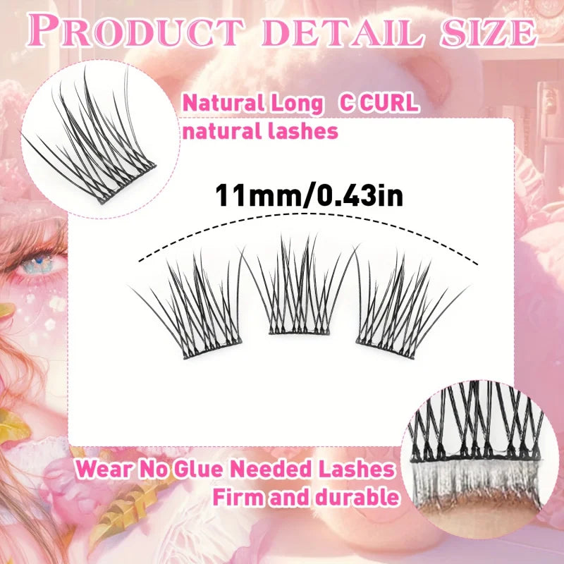 Self-Adhesive Eyelashes - No Glue Needed, C-Curl, Japanese-Korean Beauty