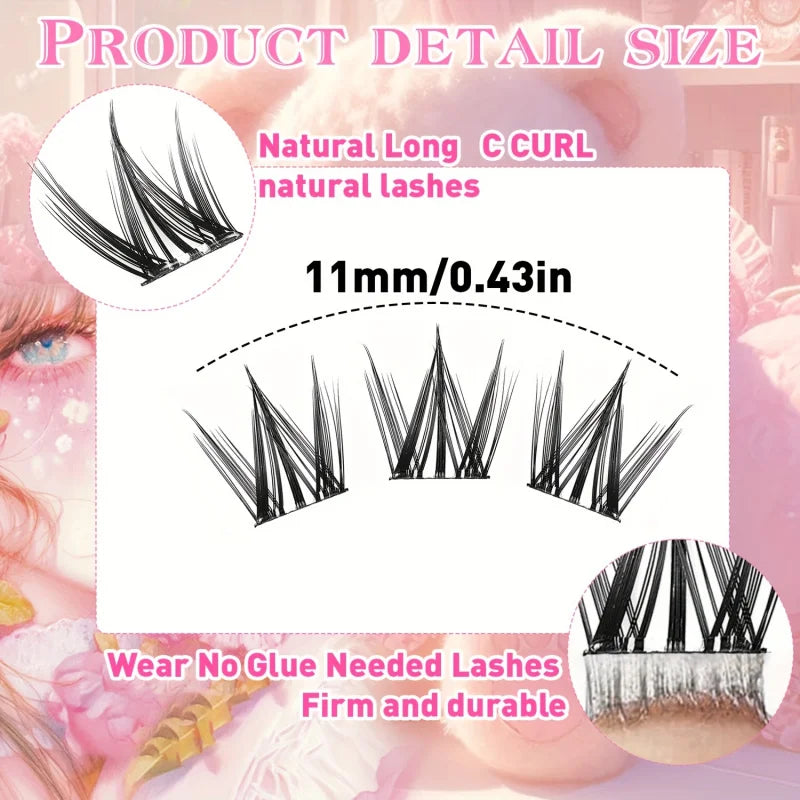 Self-Adhesive Eyelashes - No Glue Needed, C-Curl, Japanese-Korean Beauty