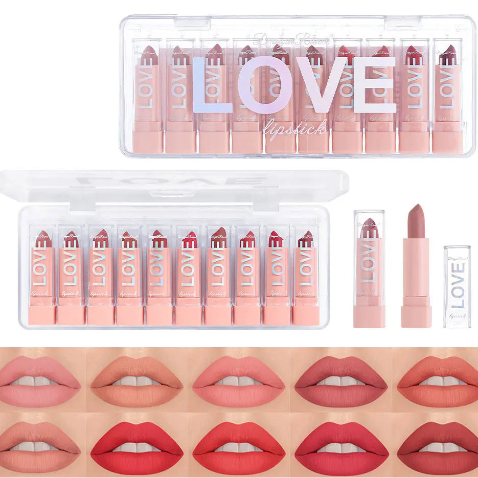 10 Piece Matte Lip Kit - Korean cosmetics