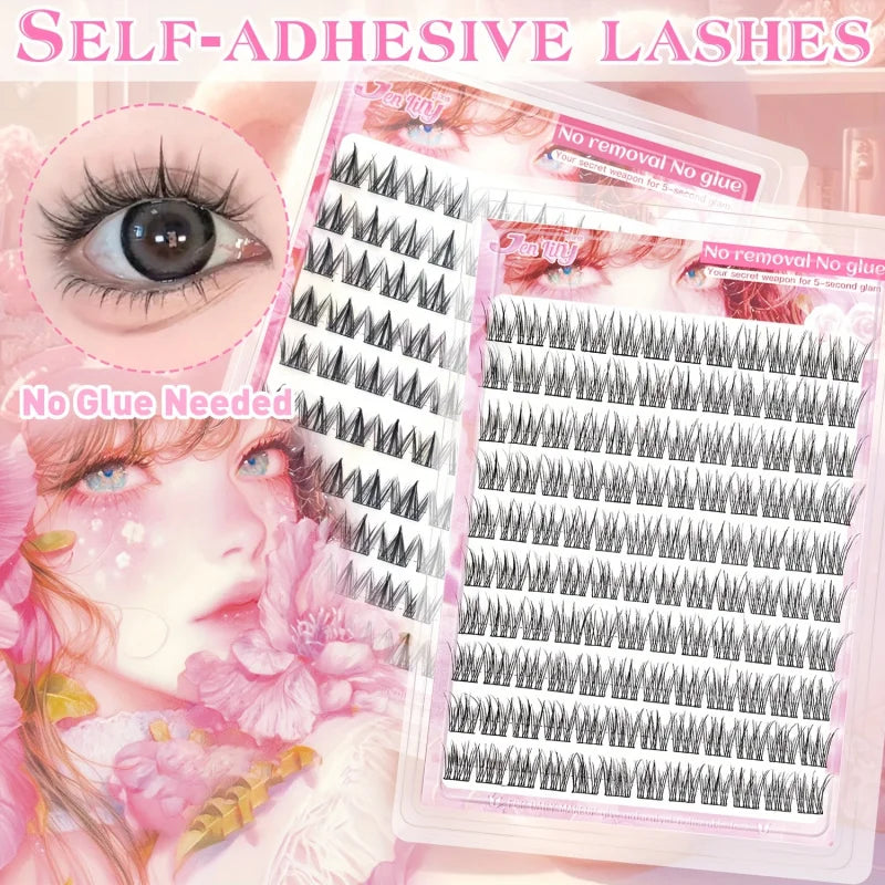Self-Adhesive Eyelashes - No Glue Needed, C-Curl, Japanese-Korean Beauty
