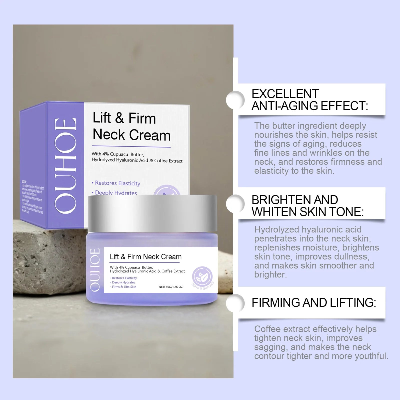 Tighten Lift Neck Cream Firming Reduce Fine Lines